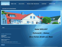 Tablet Screenshot of hotelseelust.de